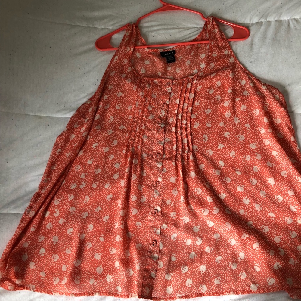 Orange flows tank top